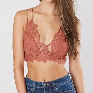 FREE PEOPLE Adella Adjustable Crochet Brallette - Burnt Orange Size LARGE